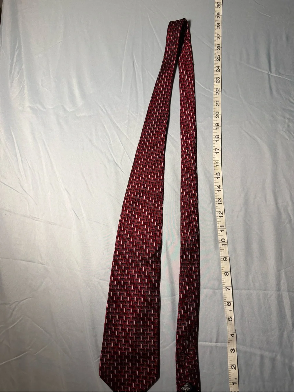 Stafford Men's Red Geometric Silk Tie
